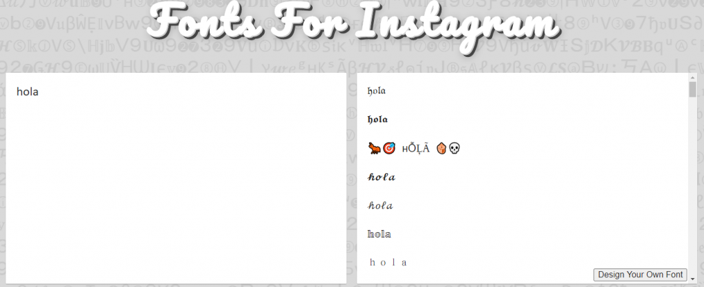 Fonts for Instagram